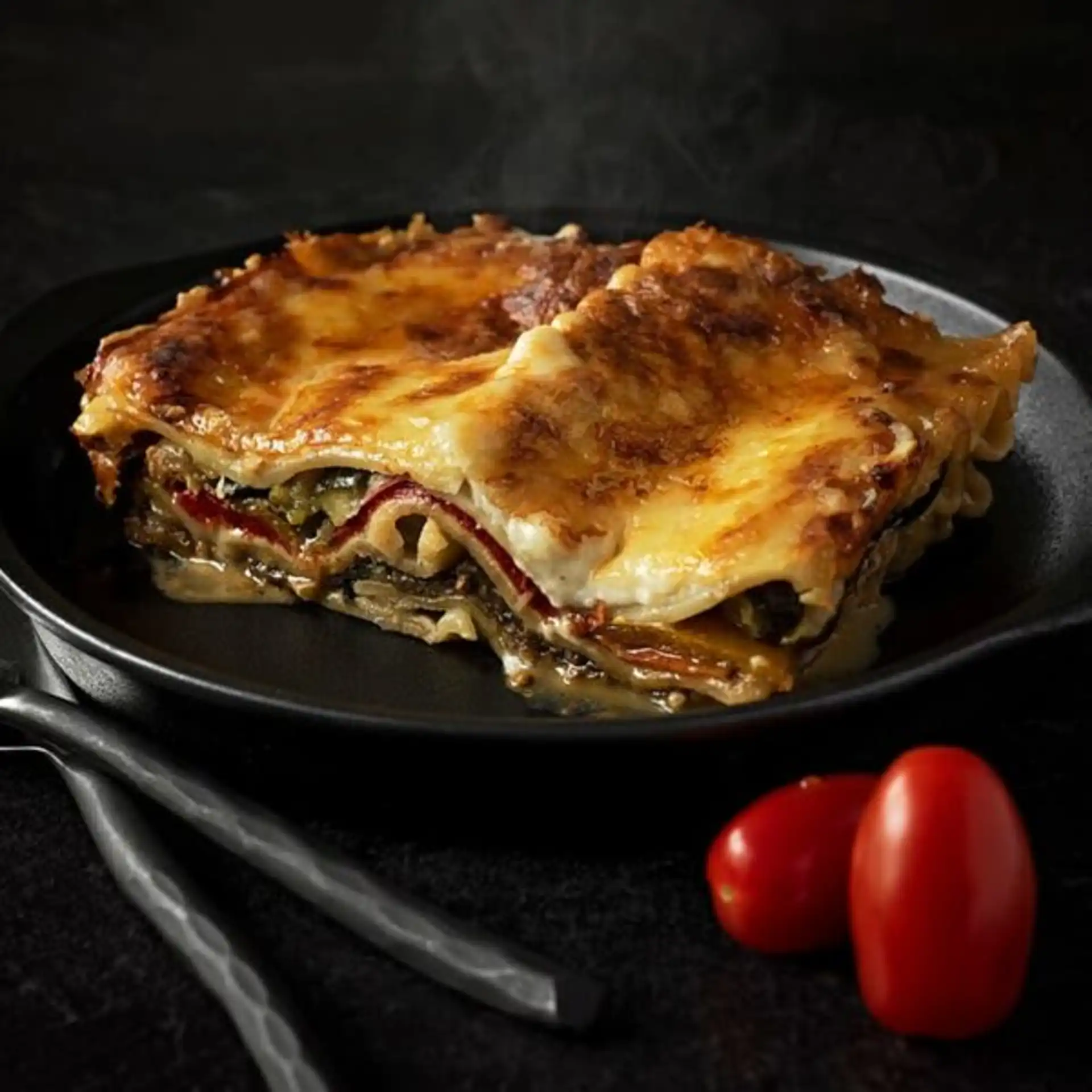 Classic lasagna at Les Moulins La Fayette in Edmonton, AB
